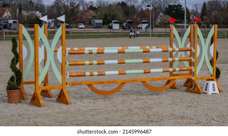 Show Jumping Obstacles On A Show Jumping Arena