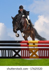 Show Jumping - Woman And Horse.