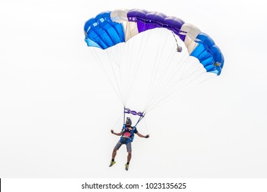 The show parachute in Nakhon Sawan Province Thailand,13 January 2018