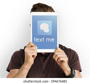 Show Tablet Chat Conversation Bubble Graphic