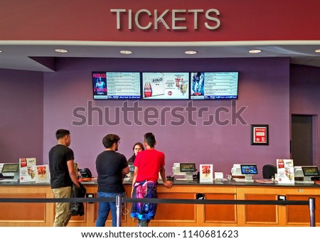 Showcase Cinema Movie Theater Ticket Counter Stock Photo 