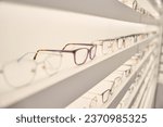 Showcase with a wide selection of eyeglass frames