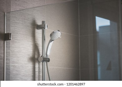 Shower In Bathroom Through Glass Shower Enclosure