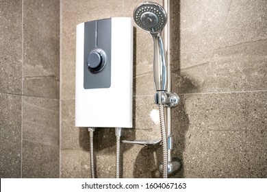 Shower And Electric Water Heater In The Bathroom