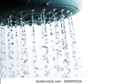Shower and falling water drops.