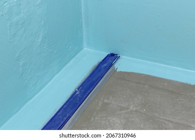 Shower Floor Drain And Wall Waterproofing. Bathroom Renovation