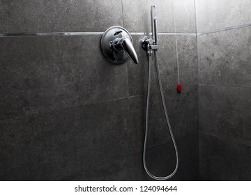 Shower Handle And Head In The Darkness