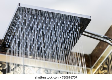 shower head with rain spout in the bathroom