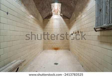 The Showers at Eastern State Penitentiary, Prison in Philadelphia, Pennsylvania, USA