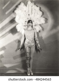 Showgirl In Feather Headdress