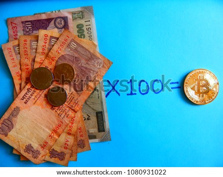 Showing Conversion Bitcoin Virtual Money Cryptocurrency Stock Photo - 