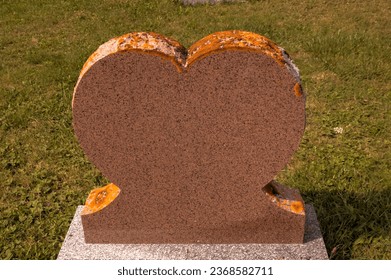 Showing a heart shaped headstone background.