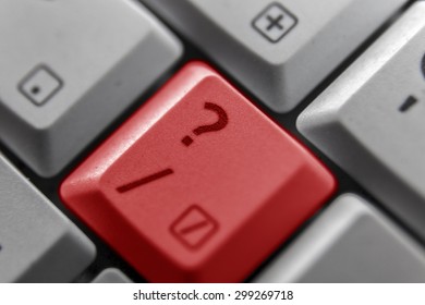 Showing a question mark button on a computer keyboard