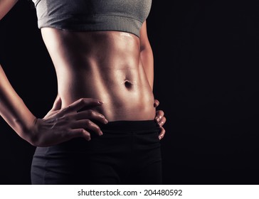 Showing some strong abs and flat belly