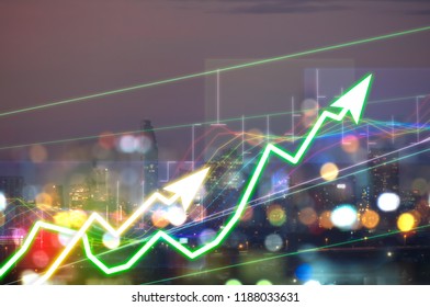 showing the Trading graph over the Abstract blurred photo, Business graph and trade monitor of Investment Futures market, app interface is to trade stocks, currencies. stock broker tool. - Shutterstock ID 1188033631