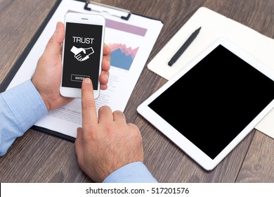 SHOWING TRUST CONCEPT ON SCREEN