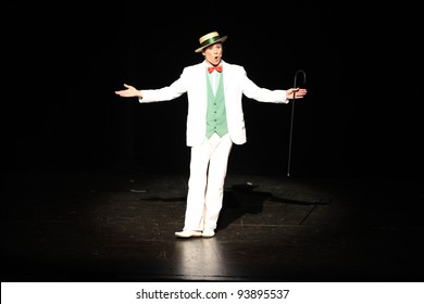 Showman,actor Entertainer Presenting Show Or Product In The Theatre Or Theater