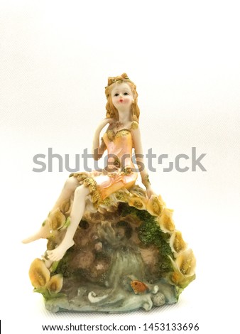 Showpiece of young fairy girl with wings