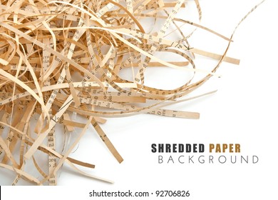 Shredded Book Paper With Isolated On White Background