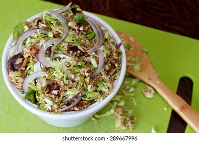 Shredded Brussels Sprouts And Walnut Salad