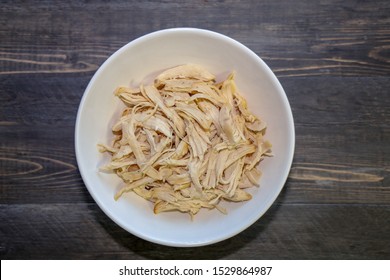 Shredded Chicken Breast In A Bowl.