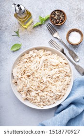 Shredded Chicken Meat In A Big Bowl