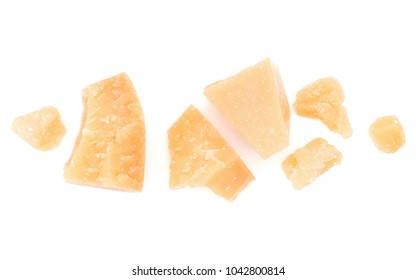 Shredded Parmesan Cheese Isolated On White Background Cutout