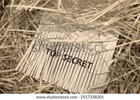 Shredding, documents and trash bin for recycle in studio or office disposal of confidential waste or paper.