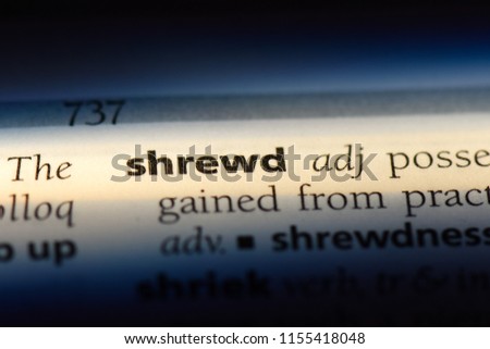 shrewd word in a dictionary. shrewd concept.