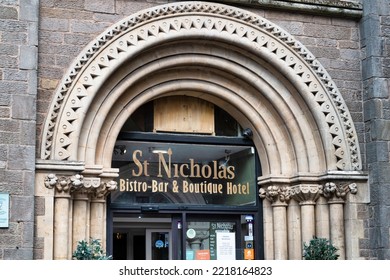 Shrewsbury, UK-  July 14, 2022: St Nicholas Bistro, Bar And Boutique Hotel In Shrewsbury, England.