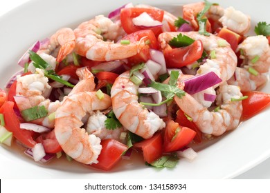 Shrimp Ceviche , Prawn Ceviche, Seafood Marinated Salad