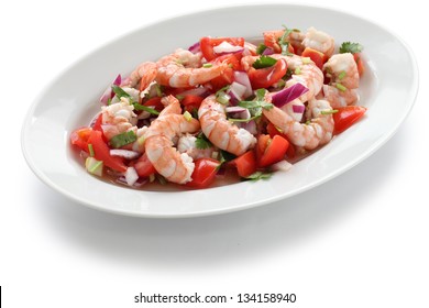 Shrimp Ceviche , Prawn Ceviche, Seafood Marinated Salad