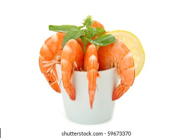 Shrimp Cocktail Isolated On White