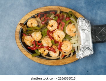 Shrimp Fajitas In A Skillet