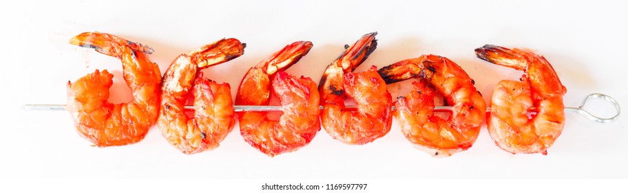 Shrimp Kabob On White