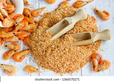 Shrimp Powder, Prawn Powder - Homemade Spicy Seasoning From Dried And Crushed Shrimp Shells For Fish Dishes