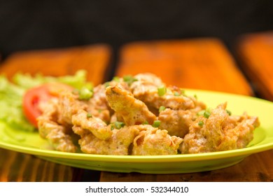 Shrimp Prawn Fried In Salted Egg Flour Butter