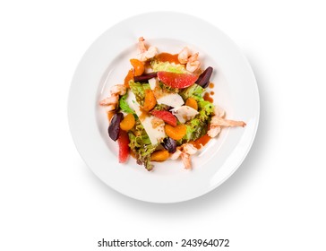 Shrimp Salad On A White Plate