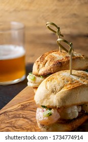 Shrimp Salad Sandwich And Oven Fries.