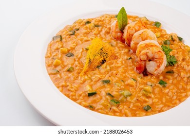 Shrimp Soup, Soup With Shrimps And Corn