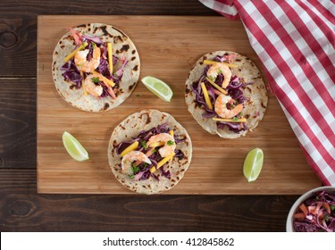 Shrimp Tacos With Mango Slaw