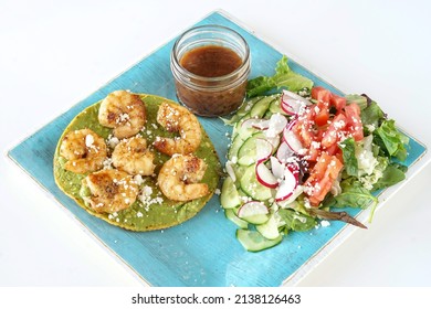 Shrimp Tostada With Side Salad