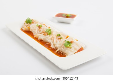 Shrimp Wonton On White Plate