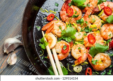 Shrimps Sauteed With Garlic And Butter