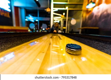 Shuffle Board Table In Iowa City Close Up