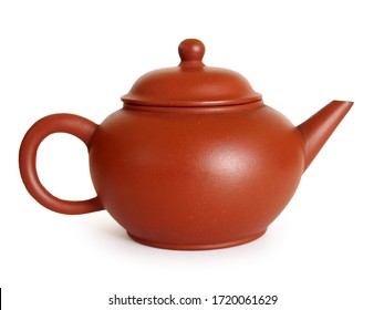 Shuiping Yixing Chinese teapot - isolated on white background with clipping path     - Shutterstock ID 1720061629