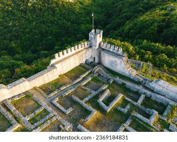Shumen fortress Archaeological ancient fort of old Town Shoumen, Bulgaria, panorama landscape bulgarian landmark