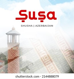 Shusha Azerbaijan Poster Template Modern Minimalist Stock Photo ...