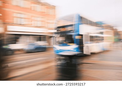 Shutter drag effect of a fast moving bus