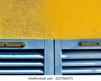 Shutters Blue Yellow House Color